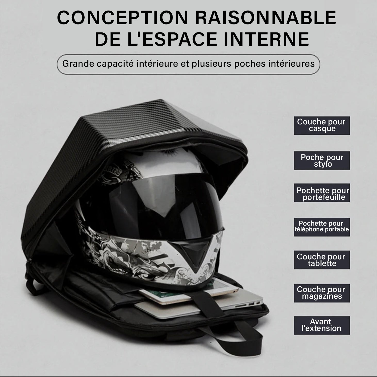 Sac à Dos Rigide Furtif – 100% Imperméable & Anti-Choc
