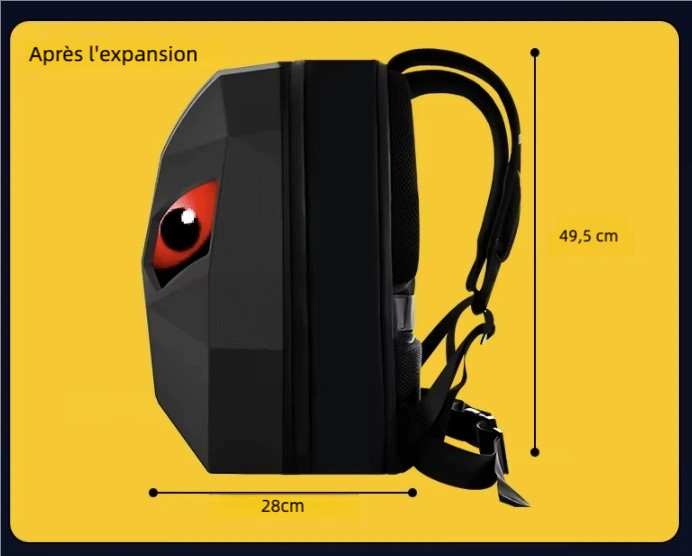 Sac à Dos Moto LED New-Gen – Technologie Feu Stop Actif