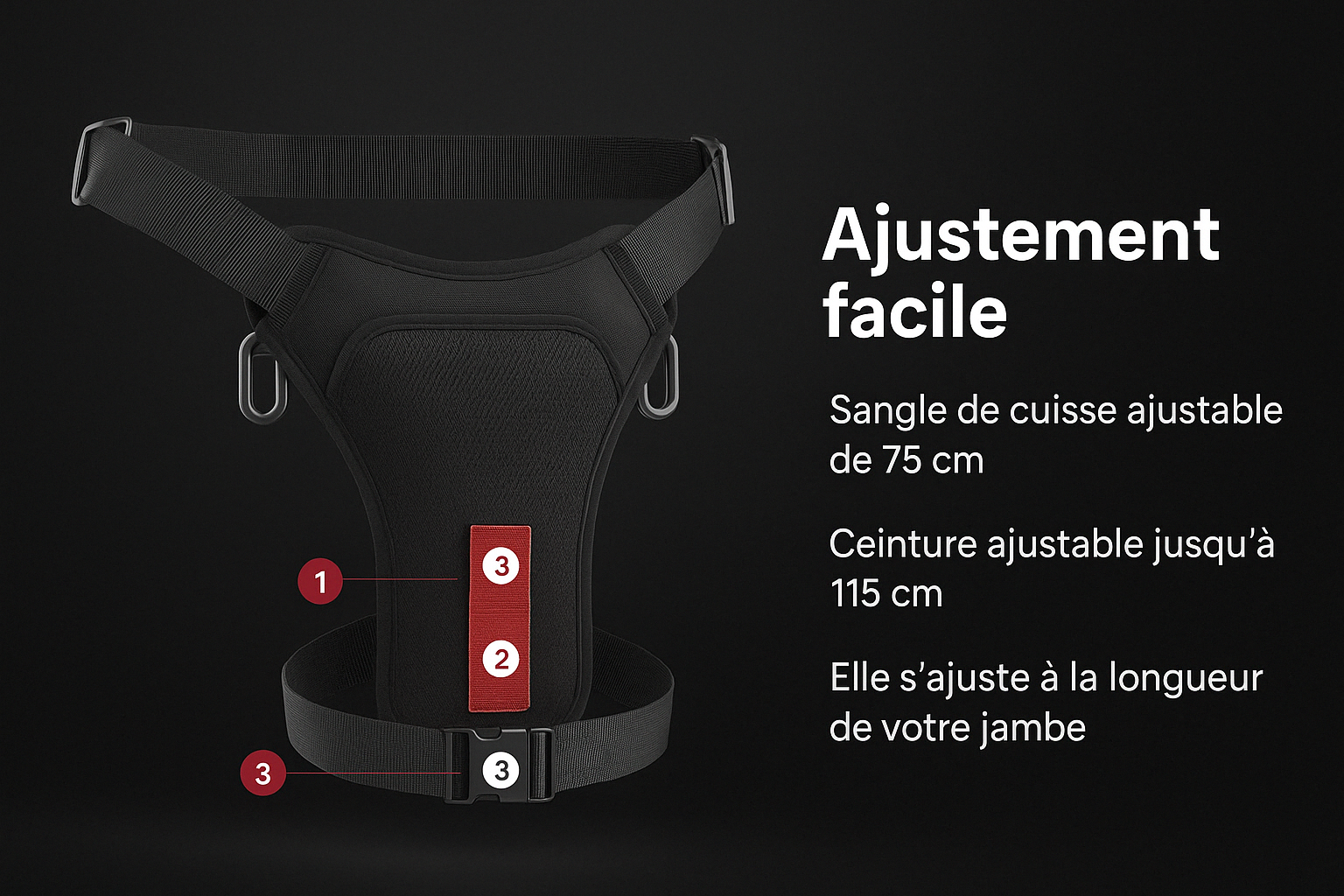 Sac a Dos / Cuisse Moto à LED
