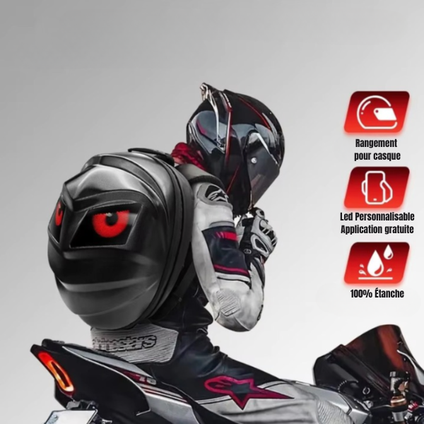 Sac a dos moto étanche à LED